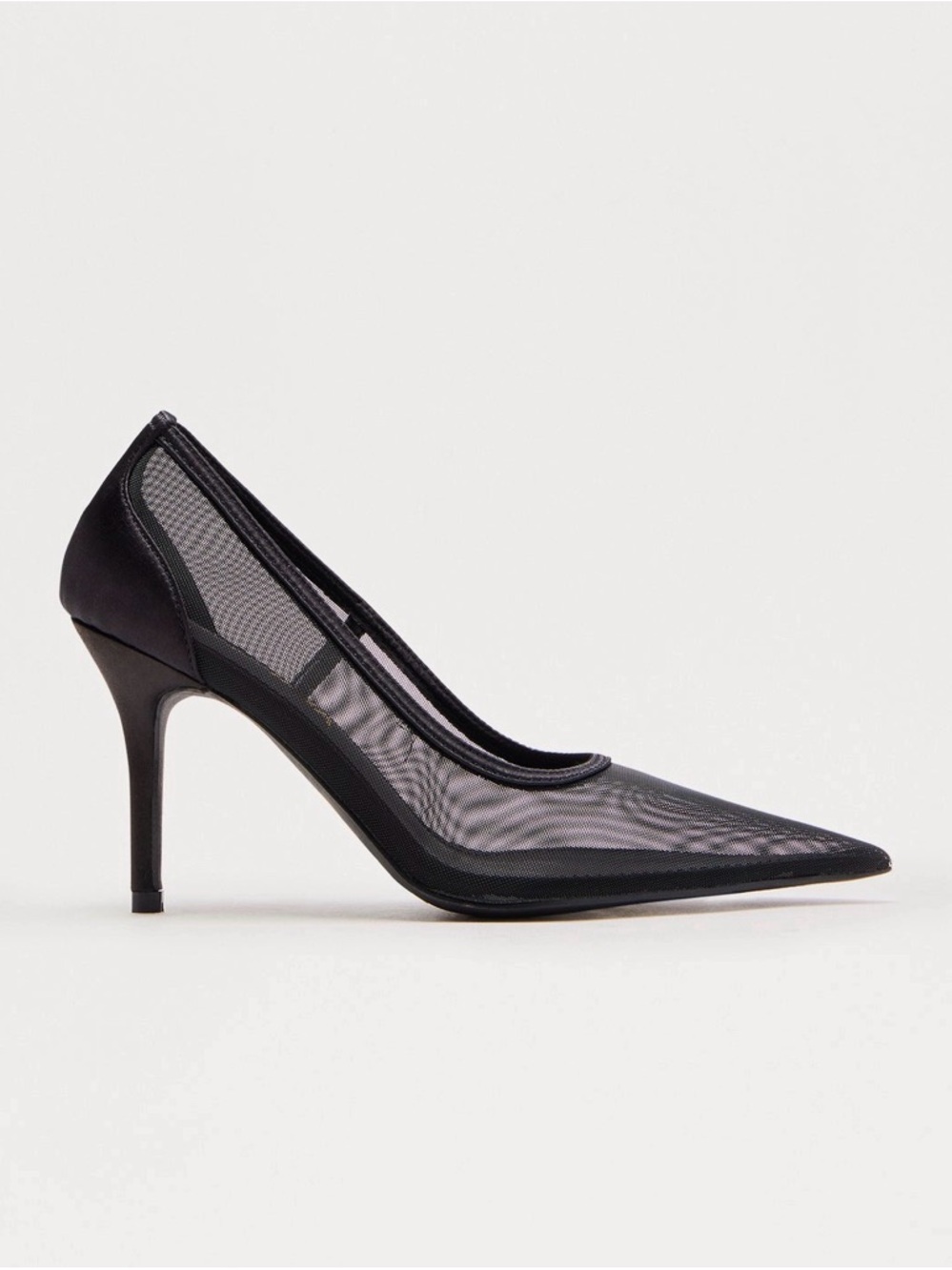 Fashion Nova Black Mesh Pointed Stiletto Pumps